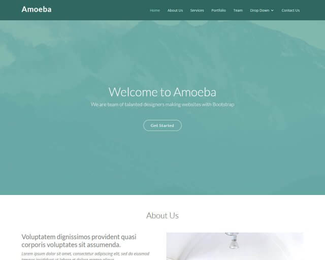Free one page bootstrap template - Amoeba