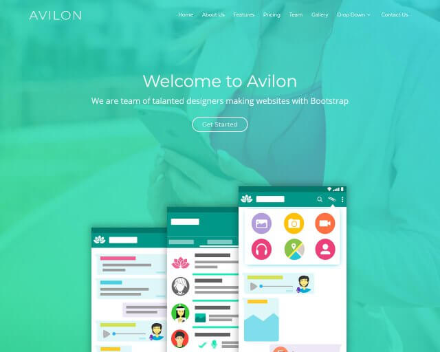 Avilon - Free Bootstrap Landing Page Theme