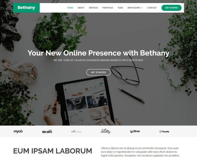 Bethany - Free Onepage Bootstrap Theme