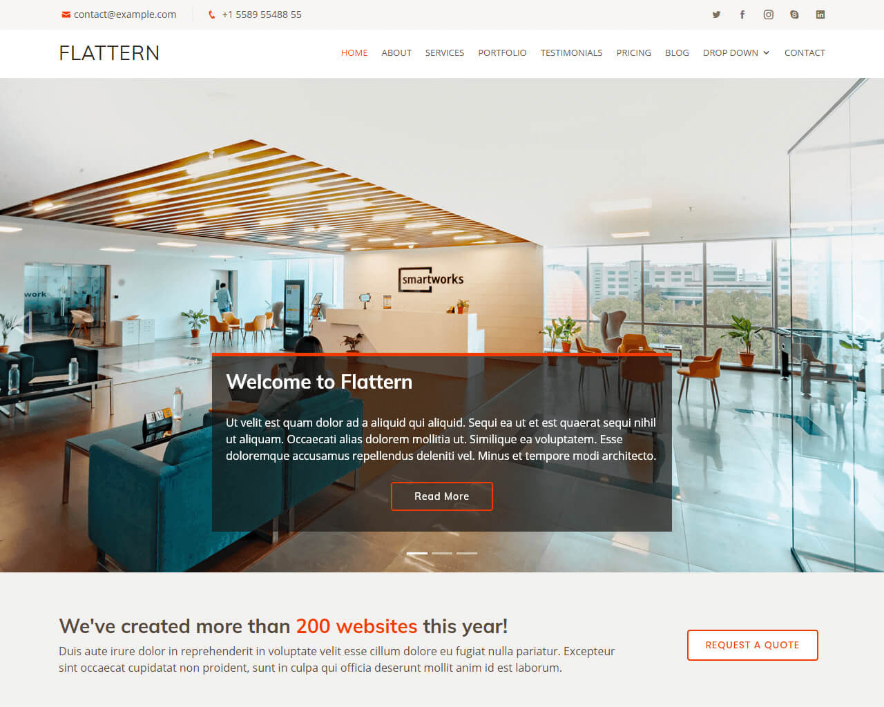 Flattern – Free Bootstrap Business Template