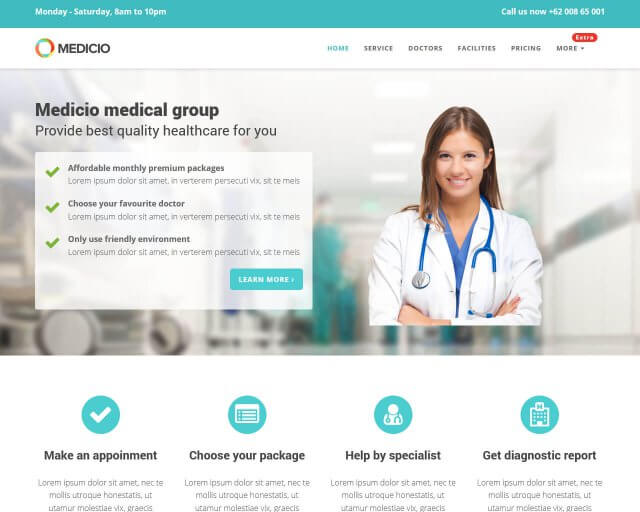 Medicio – Free Bootstrap Theme