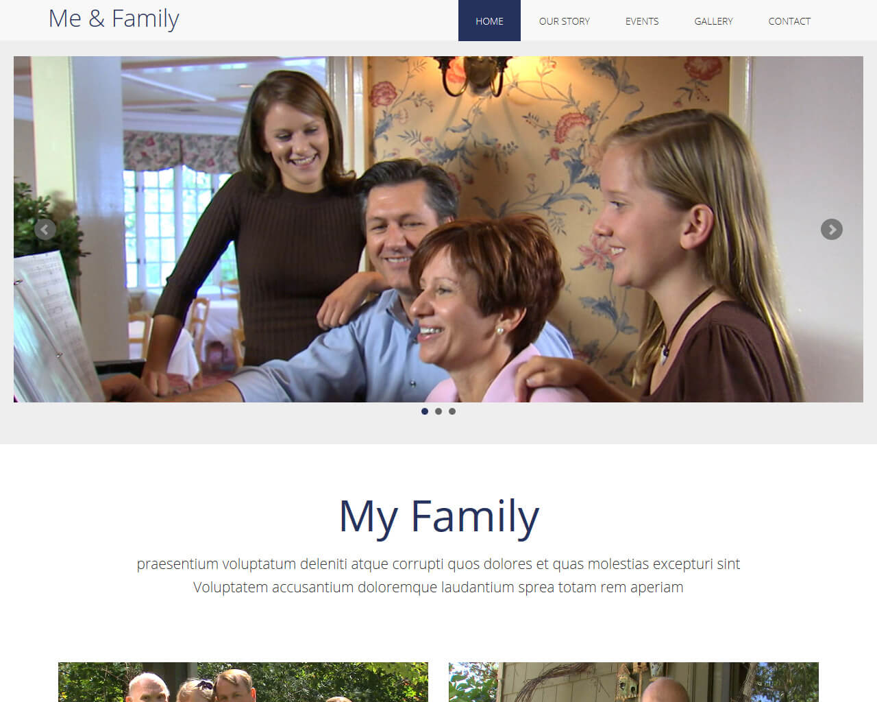 Me & Family - MultiPurpose HTML Bootstrap Template for Free