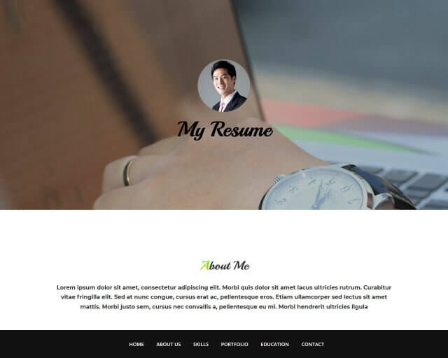 Free HTML bootstrap template - My Resume