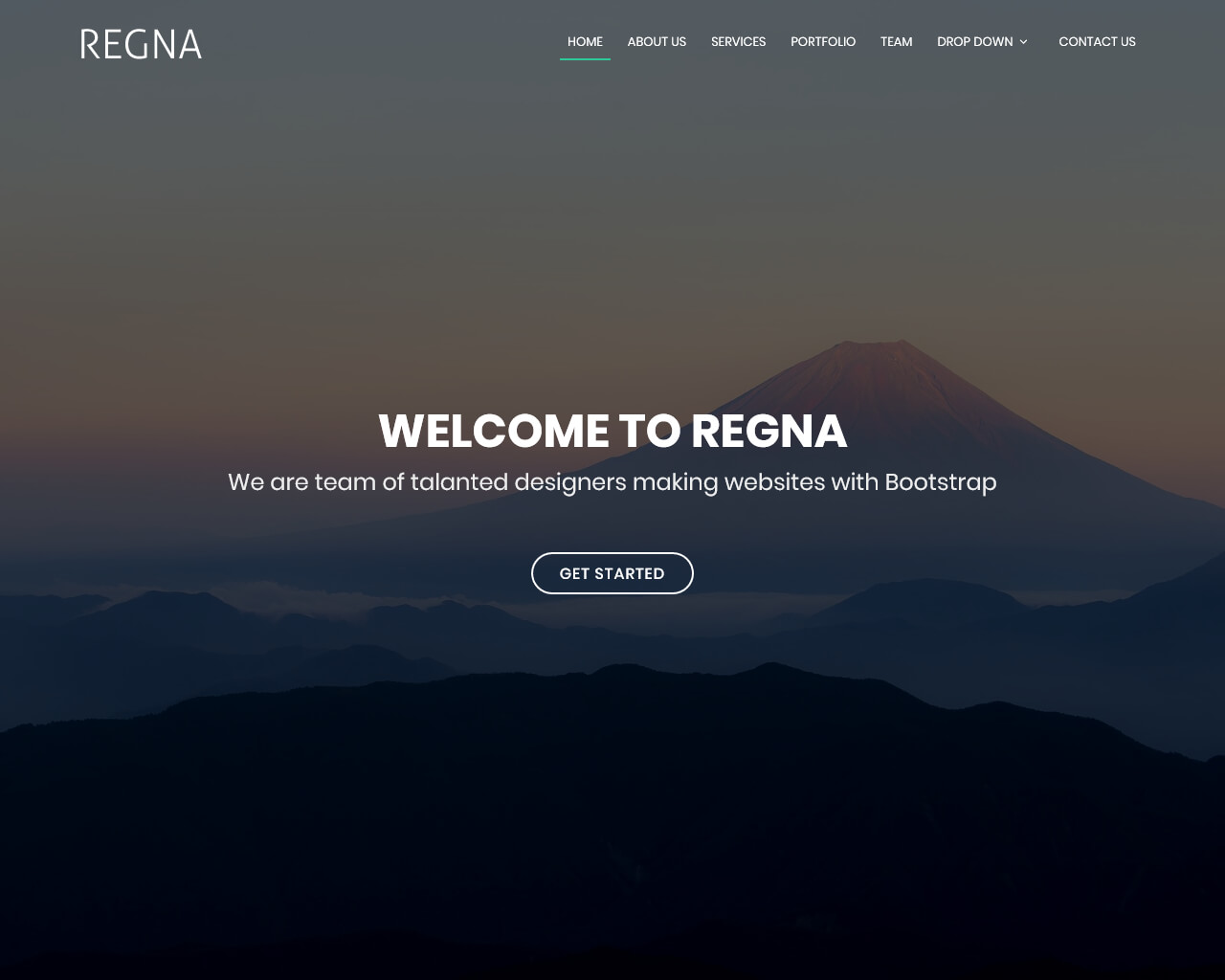 Regna - Free Onepage Bootstrap Template