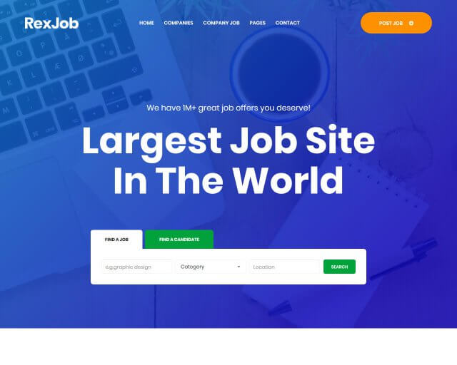 Rexjob - Job Portal, Directory Website Template